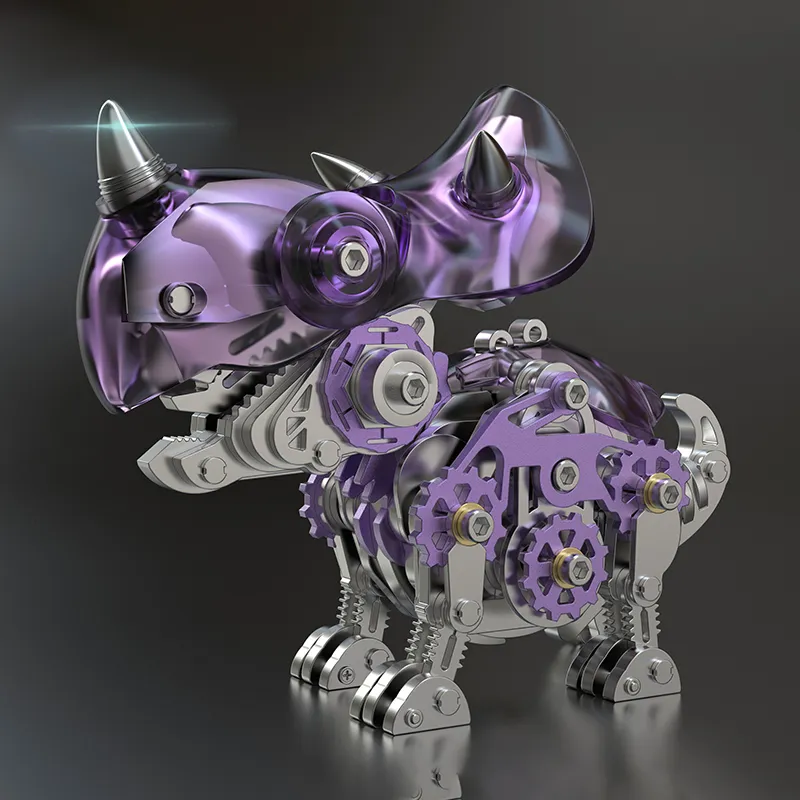 3D metal puzzles series Mechanical Triceratops